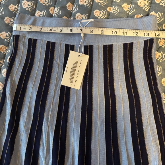 ✨ NWT FOXIEDOX for Anthropologie Striped Knit Anne Midi Skirt – Navy - Size M - Picture 8 of 9